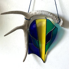 Load image into Gallery viewer, Blue &amp; Yellow Antler Piece
