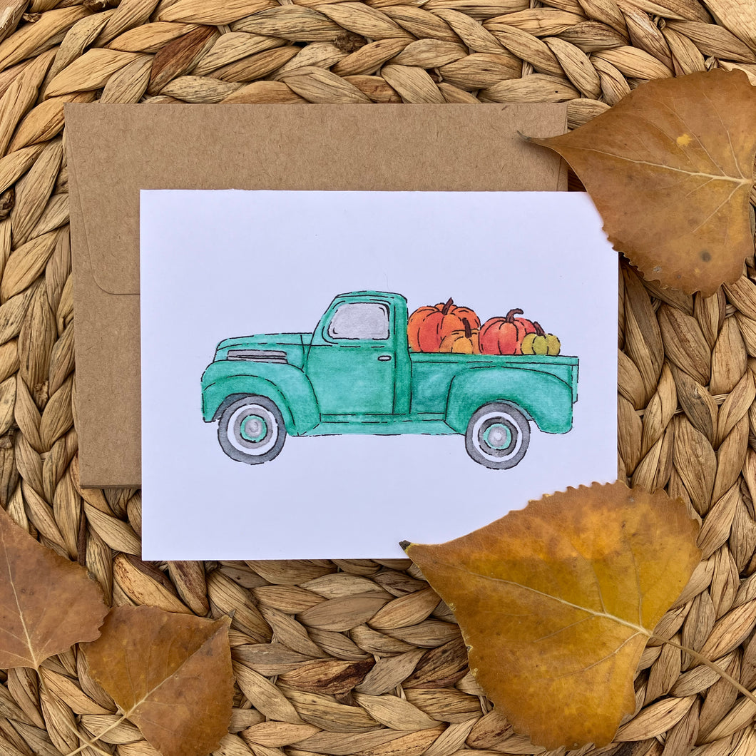 Pumpkin Truck Greeting Card